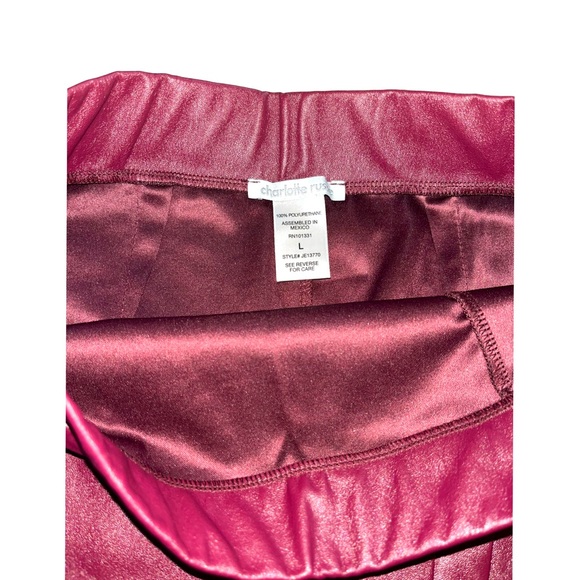 Charlotte Russe, maroon/burgundy, pleather pencil skirt, Size L - Picture 3 of 4